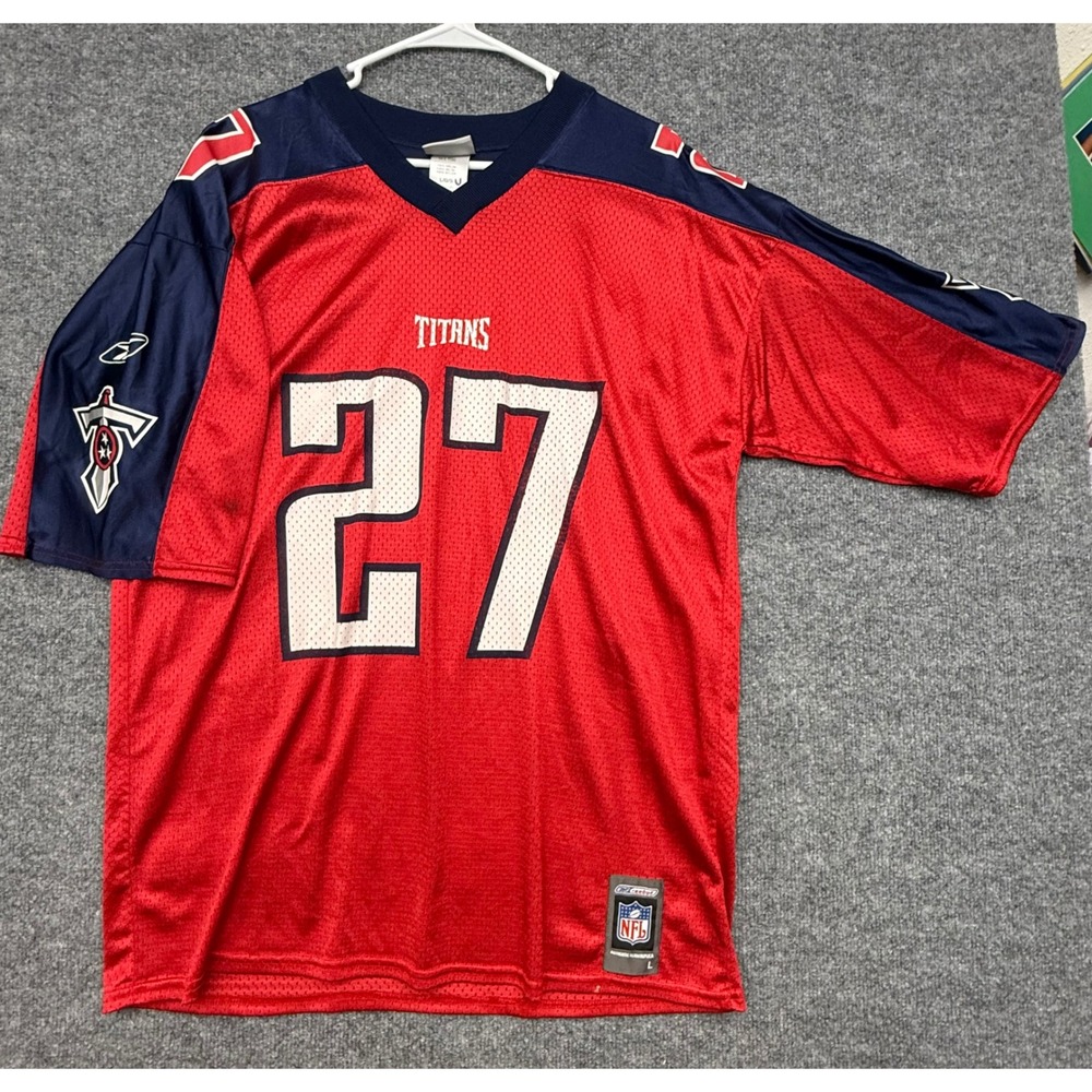Reebok Tennessee Titans Eddie George 27 NFL Jersey Red Navy Mens Large